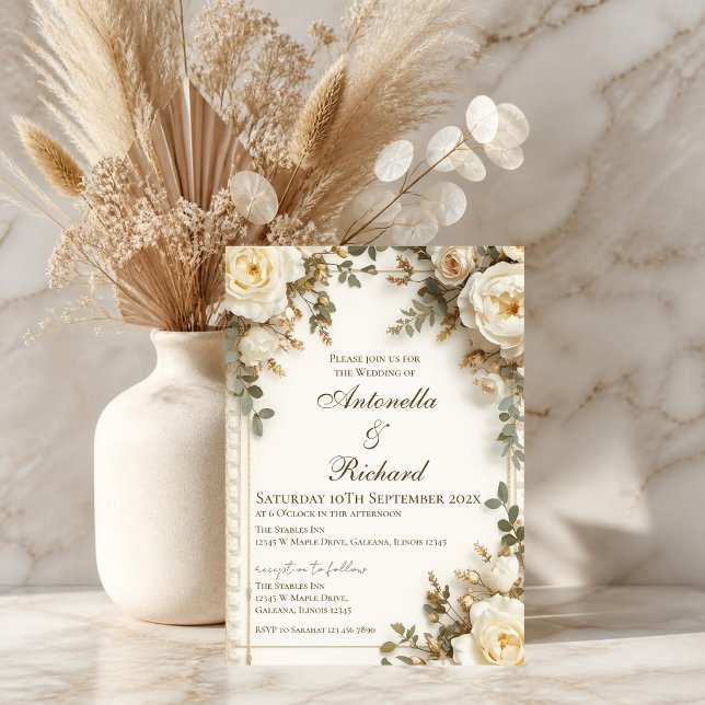 Convite de Casamento Floral Elegante (Criador carregado)