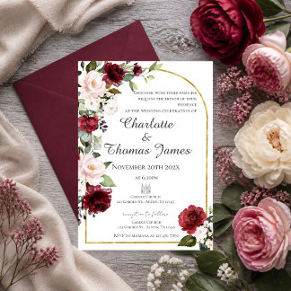 Convite de Casamento Floral Elegante