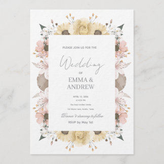 Convite de Casamento Floral – Elegante