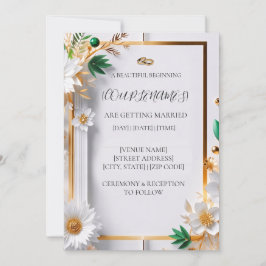 Convite de Casamento Floral Elegante