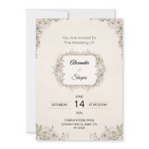 Convite de Casamento Floral Elegante