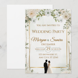 Convite de Casamento Floral Elegante