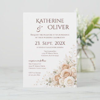 Convite de Casamento Floral Elegante