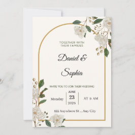 Convite de Casamento Floral Elegante