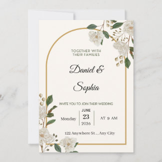 Convite de Casamento Floral Elegante