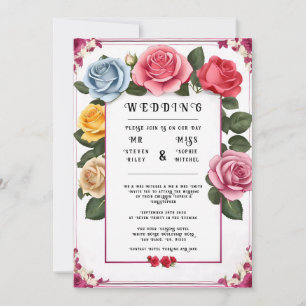 Convite De Casamento Floral Elegante