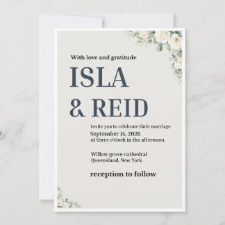 Convite de Casamento Floral Elegante | Clássico Mi