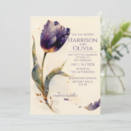Convite de Casamento Floral Elegante com Aquarela