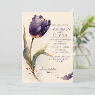 Convite de Casamento Floral Elegante com Aquarela