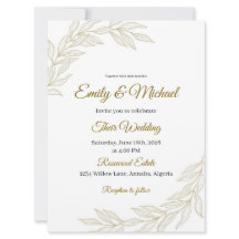 Convite de Casamento Floral Elegante com Letra Dou
