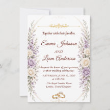Convite de Casamento Floral Elegante com Moldura D