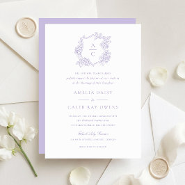 Convite de Casamento Floral Elegante Crista de Hor