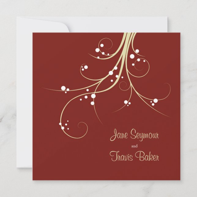 Convite De Casamento Floral - Elegante E Simples (Frente)