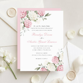 Convite de Casamento Floral Elegante Hortênsia Ros
