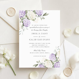 Convite de Casamento Floral Elegante Hortênsia Rox