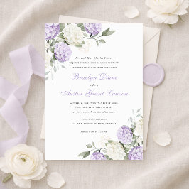 Convite de Casamento Floral Elegante Hortênsia Rox