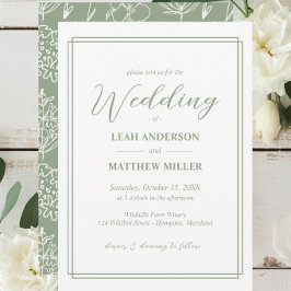Convite de Casamento Floral Elegante Minimalista