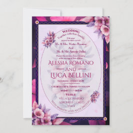 Convite de Casamento Floral Elegante Minimalista