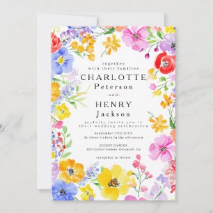 Convite de Casamento Floral Elegante Ousado