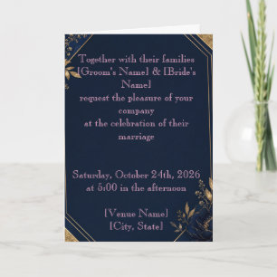 Convite de Casamento Floral Elegante Romântico