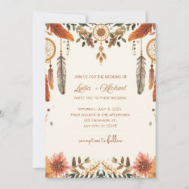 Convite de Casamento Floral Elegante | Rústico Boh