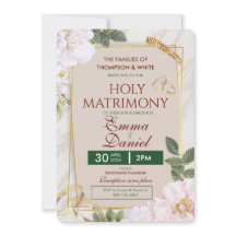 Convite de Casamento Floral Elegante Sagrado Matri