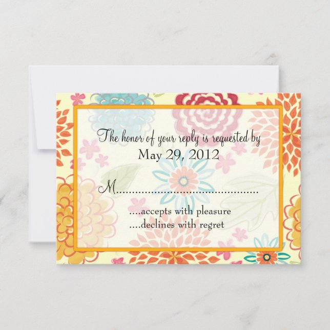 Convite de Casamento Floral em Aquarela (Frente)