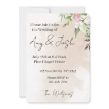 Convite de Casamento Floral em Aquarela