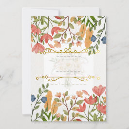 Convite de Casamento Floral em Aquarela Elegante |