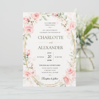 Convite de Casamento Floral em Aquarela Elegante