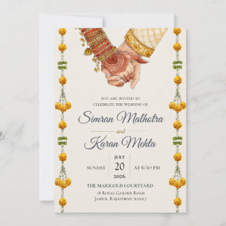 Convite de Casamento Floral em Aquarela Elegante