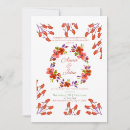 Convite de Casamento Floral em Aquarela Elegante
