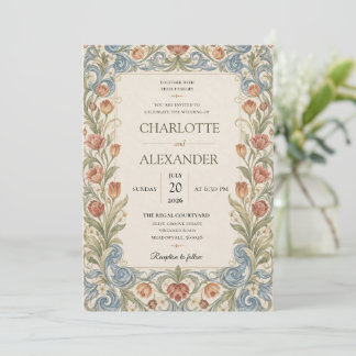 Convite de Casamento Floral em Aquarela Elegante