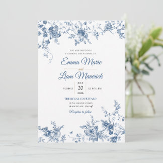 Convite de Casamento Floral em Aquarela Elegante