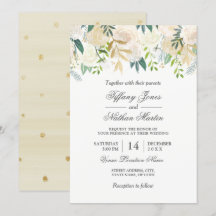 Convite de Casamento Floral em Aquarela Elegante D