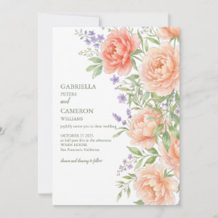 Convite de Casamento Floral em Aquarela Elegante P