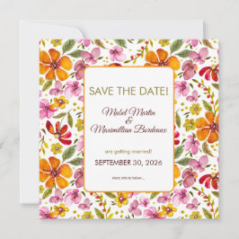 Convite de Casamento Floral em Aquarela Personaliz