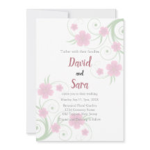 Convite de Casamento Floral em Aquarela Rosa | Sua