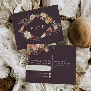 Convite de Casamento Floral em Aquarela Rustic Blo