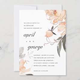CONVITE DE CASAMENTO FLORAL EM Aquarela TERRACOTA 