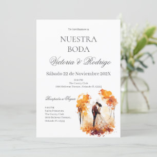 Convite de casamento floral em espanhol