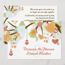 Convite de Casamento Floral Fantasia de Outono