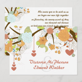 Convite de Casamento Floral Fantasia de Outono