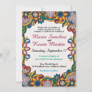 Convite de casamento Floral Fiesta Espanhol