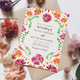 Convite De Casamento Floral Fiesta Mexicano Colori
