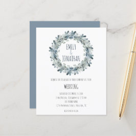 Convite de casamento Floral Floral Teal Wreath