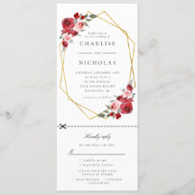 convite de casamento floral geométrico w rsvp