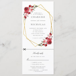 convite de casamento floral geométrico w rsvp