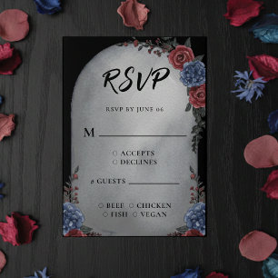 Convite de Casamento Floral Gótico Headstone
