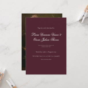 Convite de Casamento Floral Holandês Borgonha Mal-